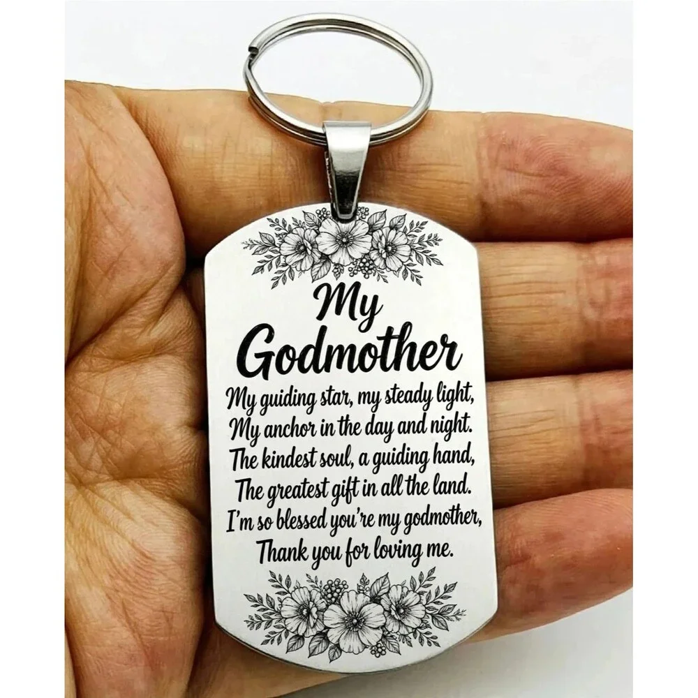 Godmother Mom Mommy Family Stainless Keychain Reminder Hot Cute Quote Kid Child